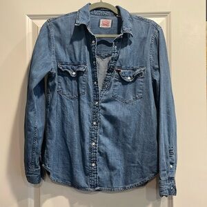 Levi denim button down top